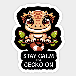 Funny Keep Calm and Carry On Gecko On Sticker